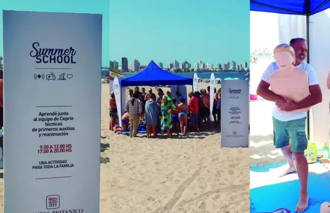 Hospital Brit�nico capacita en la playa en re animaci�n y primeros auxilios