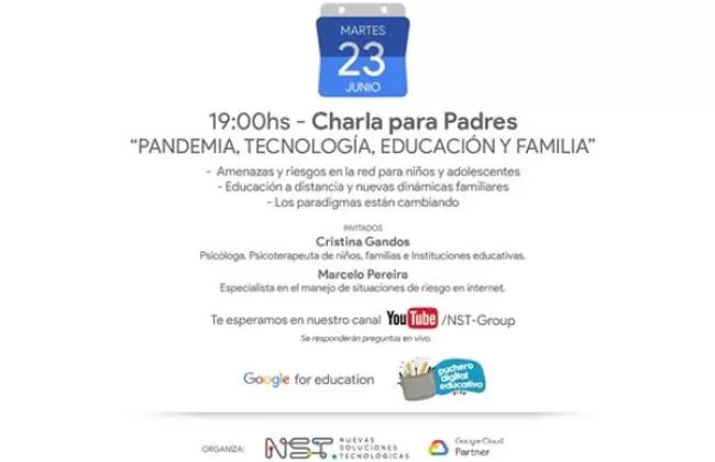Charla para padres - "Pandemia, Tecnolog�a, Educaci�n y Familia"