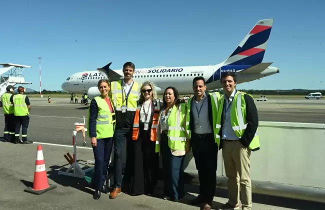 Aeropuerto de Punta del Este recibi primer vuelo de LATAM desde Santiago de Chile